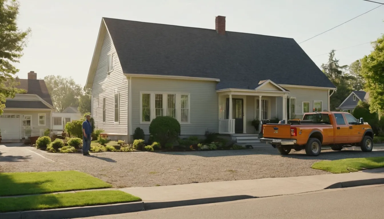 A friendly septic provider speaking with a homeowner outside an older home in Caledonia